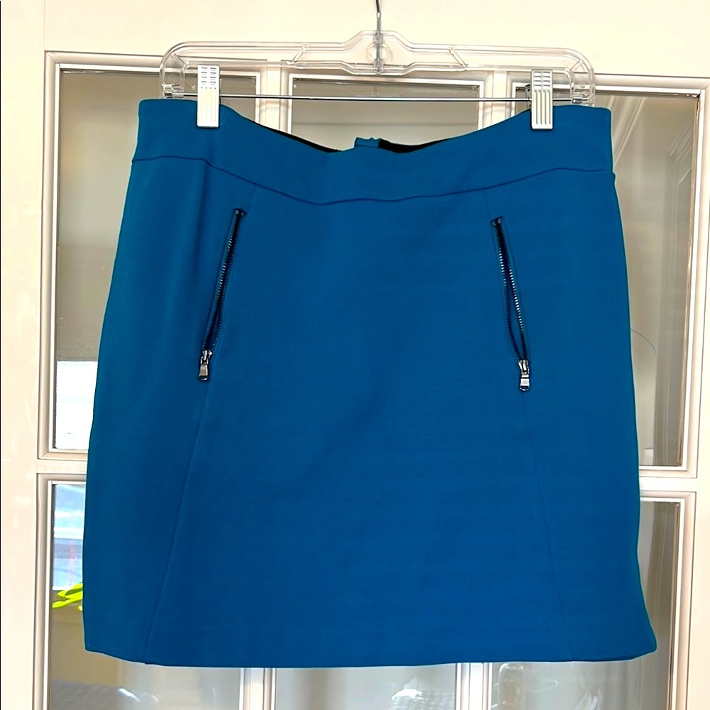 Ann Taylor Blue Mini Pencil Skirt